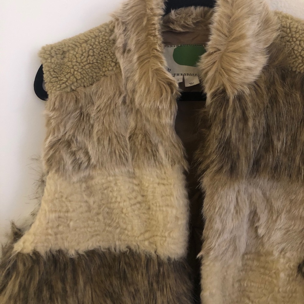Mixed Faux Fur Anthropologie Vest